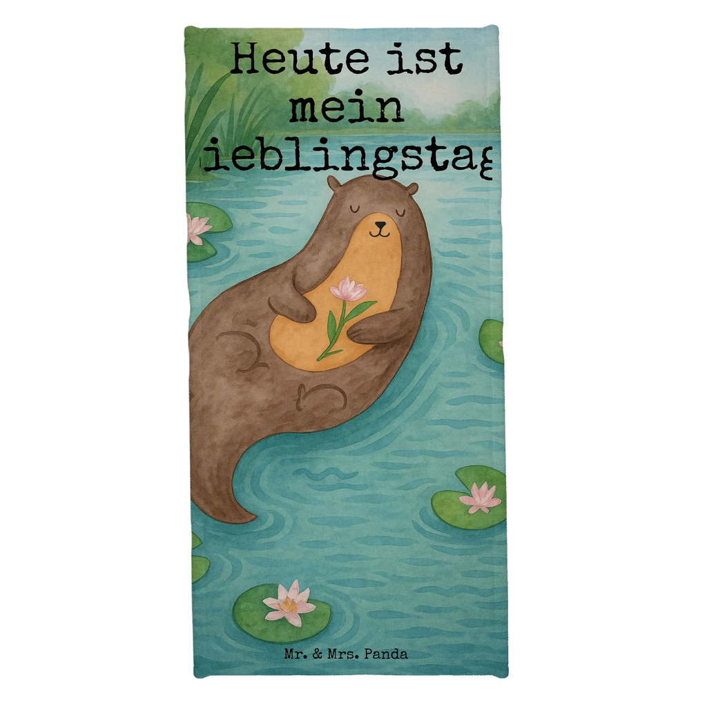 Badehandtuch Otter Seerose Design Duschtuch, Badetuch, Strandtuch, Saunatuch, Kinder Handtuch, Otter, Fischotter, Seeotter, Otter Seeotter See Otter