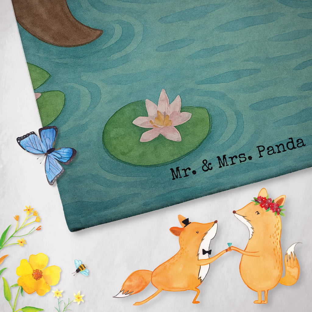 Badehandtuch Otter Seerose Design Duschtuch, Badetuch, Strandtuch, Saunatuch, Kinder Handtuch, Otter, Fischotter, Seeotter, Otter Seeotter See Otter