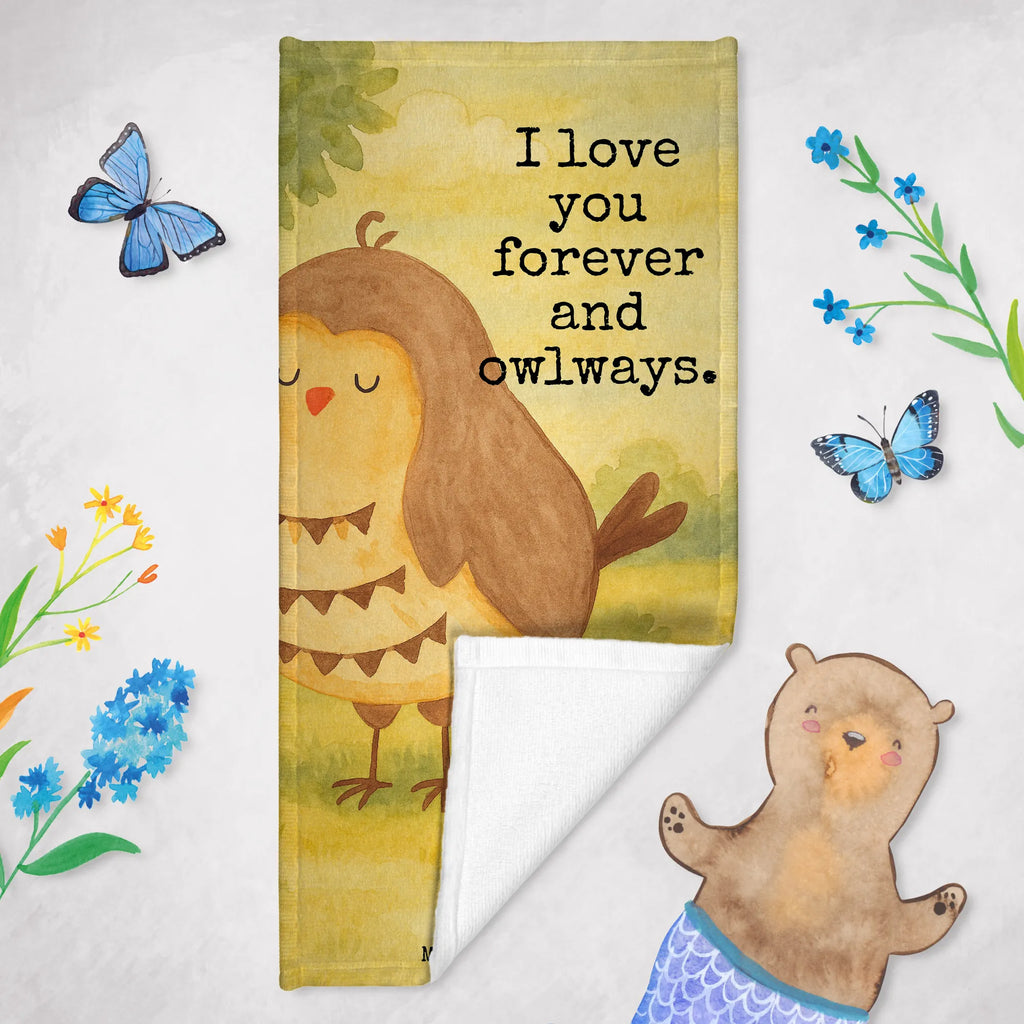 Badehandtuch Eule Zufrieden Design Duschtuch, Badetuch, Strandtuch, Saunatuch, Kinder Handtuch, Eule, Eule Spruch, Eule deko, Owl, Liebe Spruch, Romantisch, Wortspiel lustig, Spruch schön, Geschenk Hochzeitstag
