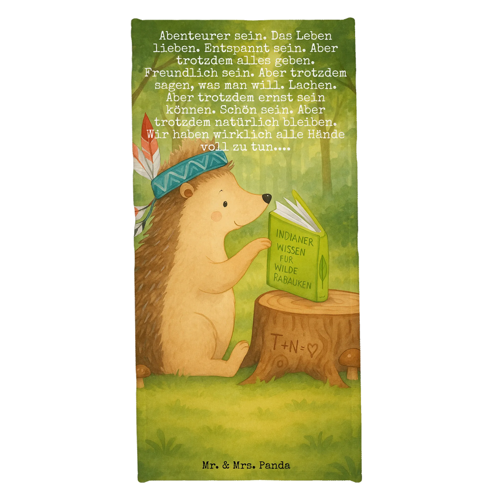 70 x 140 ręcznik jeż Ozdoba z piór Design Duschtuch, Badetuch, Strandtuch, Saunatuch, Kinder Handtuch, Waldtiere, Tiere, Igel, Indianer, Abenteuer, Lagerfeuer, Camping