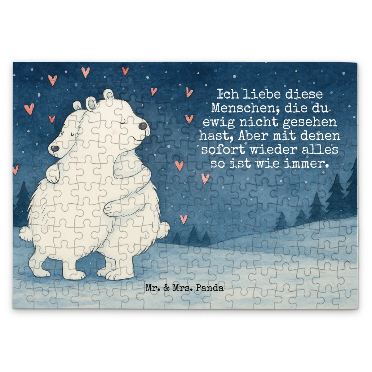Puzzle Icebear Embrace Design special gifts, card, good mood, funny sayings, animal lover, hand drawn, cute animal motives, cute, small animals, gift ideas, gifts