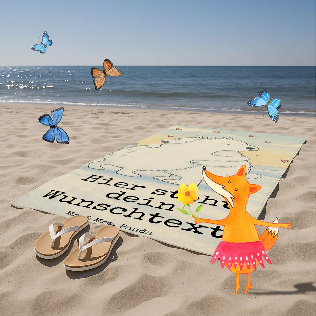 Personalisiertes Badehandtuch Eisbär Umarmen Design Duschtuch mit Namen, Saunatuch mit Namen, Kinder Handtuch mit Namen, Strandtuch mit Namen, Personalisiertes Badetuch, Badetuch mit Namen, Personalisiertes Handtuch, Tiermotive, Gute Laune, lustige Sprüche, Tiere