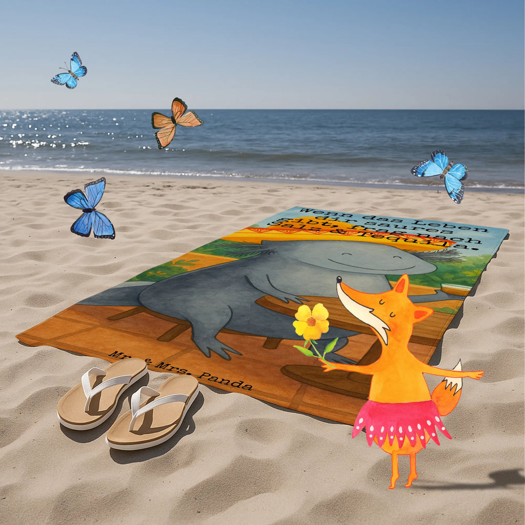 Badehandtuch Axolotl Tequila Design Duschtuch, Badetuch, Strandtuch, Saunatuch, Kinder Handtuch, Axolotl, Molch, Mexico, Mexiko, Sombrero, Zitrone, Tequila, Motivation, Spruch, Schwanzlurch, Lurch, Lurche, Axolot, Feuerdrache, Feuersalamander
