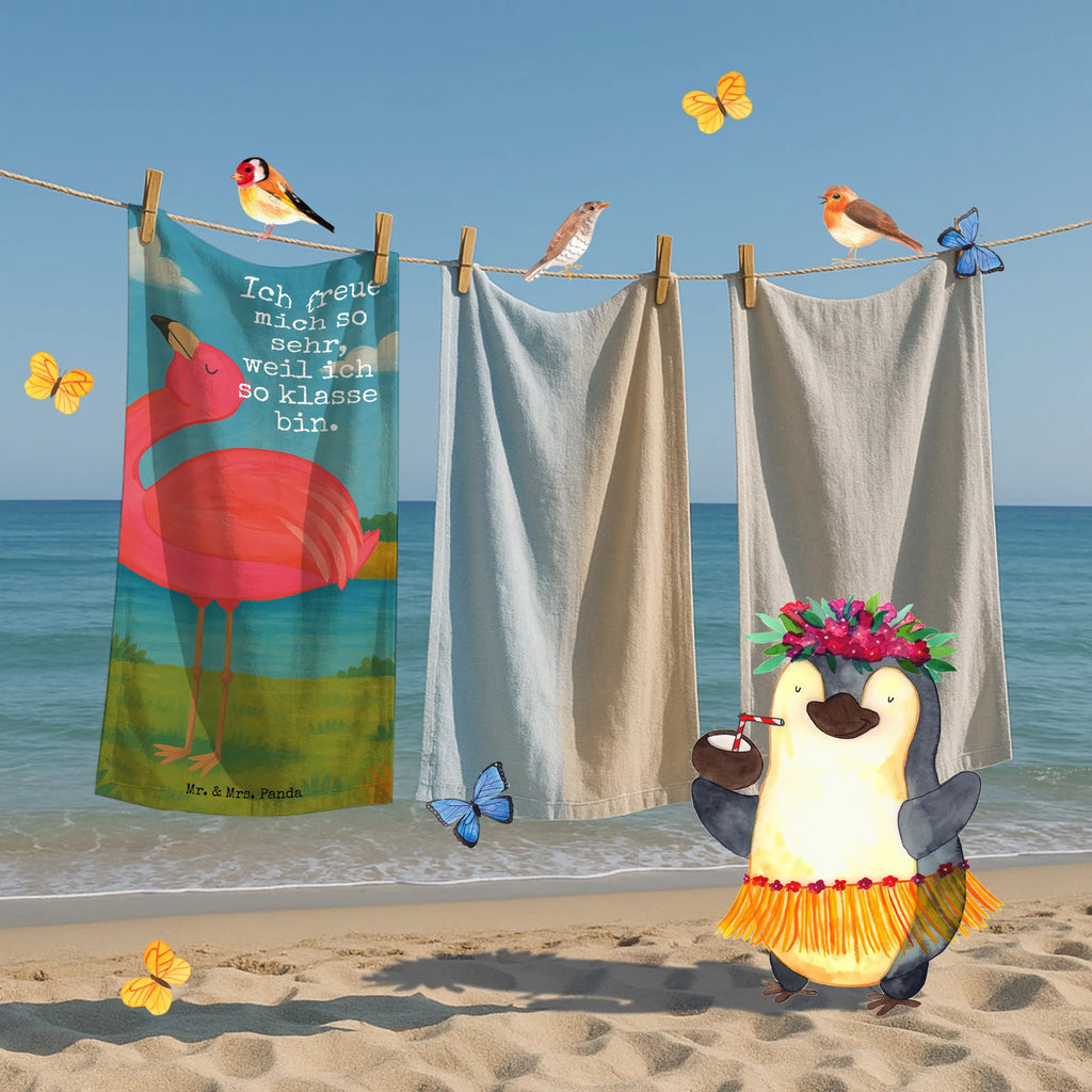 Badehandtuch Flamingo Stolz Design Duschtuch, Badetuch, Strandtuch, Saunatuch, Kinder Handtuch, Flamingo, stolz, Freude, Selbstliebe, Selbstakzeptanz, Freundin, beste Freundin, Tochter, Mama, Schwester