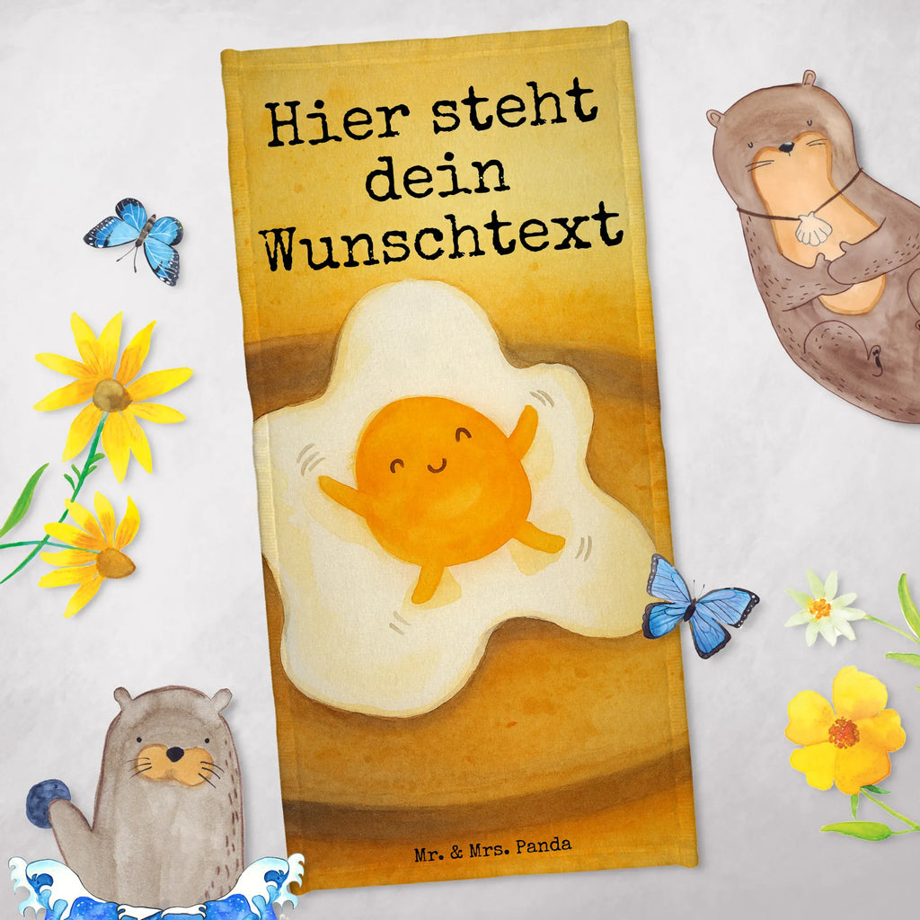 Personalized Bath Towel Fried egg egg Design Duschtuch mit Namen, Saunatuch mit Namen, Strandtuch mit Namen, Personalisiertes Badetuch, Kinder Handtuch mit Namen, Badetuch mit Namen, Personalisiertes Handtuch, Tiermotive, Gute Laune, lustige Sprüche, Tiere, Ei, Tag, Schön, Glücklich, Spiegelei, Liebe