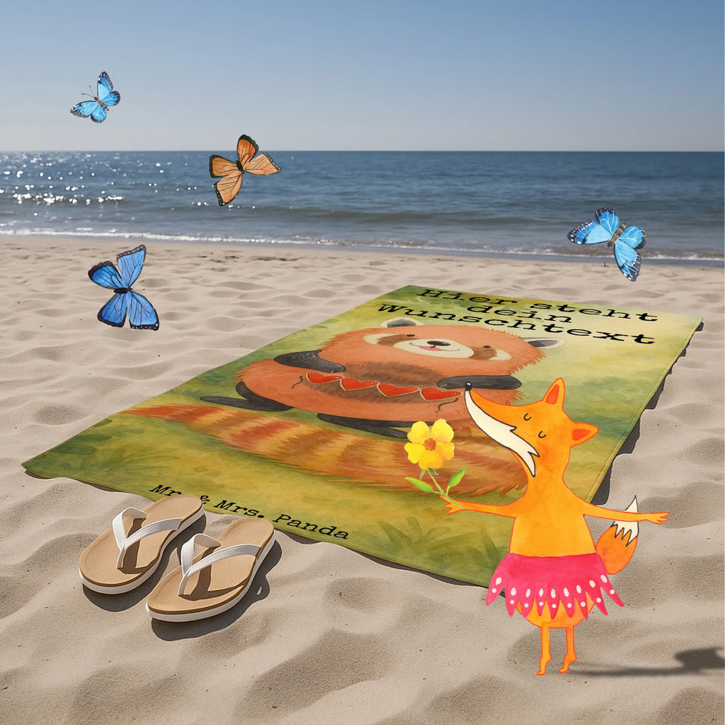 Personalized Bath Towel red panda Design Personalisiertes Badetuch, Badetuch mit Namen, Kinder Handtuch mit Namen, Saunatuch mit Namen, Personalisiertes Handtuch, Strandtuch mit Namen, Duschtuch mit Namen, Tiermotive, Gute Laune, lustige Sprüche, Tiere, Lieblingsmensch, Herz, Liebling, Liebe, Rot, Panda