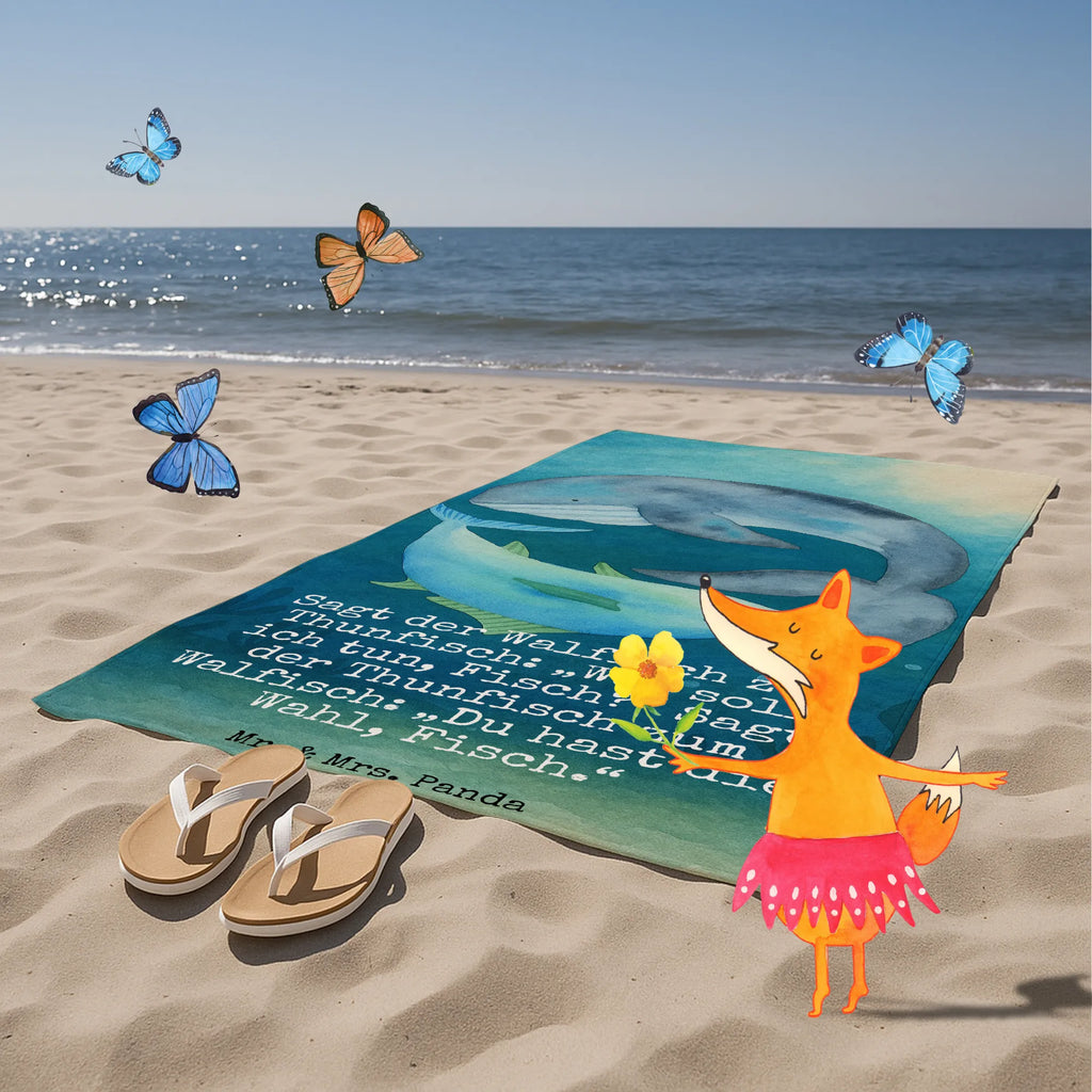 Badehandtuch Walfisch Thunfisch Design Duschtuch, Badetuch, Strandtuch, Saunatuch, Kinder Handtuch, Tiermotive, Gute Laune, lustige Sprüche, Tiere, Wal, Wahl, Tunfisch, Wortwitz lustig, Spruch lustig, Flachwitz, Witz, Spruch des Tages, Flachwitz Geschenk