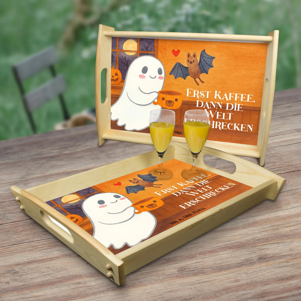 Frühstückstablett Gespenst Kaffee Design Frühstückstablett, Holztablett, Tablett, Dekotablett, Serviertablett, Küchentablett, Halloween, Deko, Martinssingen, Dekoration, Geschenke, Schenken, Gespenst, Kaffee