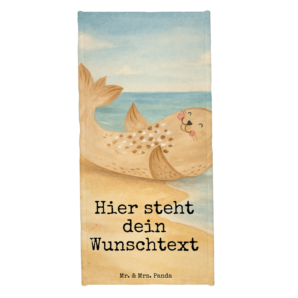 Personalisiertes Badehandtuch Robbe Liegen Design Personalisiertes Badetuch, Strandtuch mit Namen, Personalisiertes Handtuch, Saunatuch mit Namen, Kinder Handtuch mit Namen, Duschtuch mit Namen, Badetuch mit Namen, Tiermotive, Gute Laune, lustige Sprüche, Tiere, Meerestier, Seehund, Strand, Lachen, Robbe, Ostsee, Nordsee, Freude, Robben