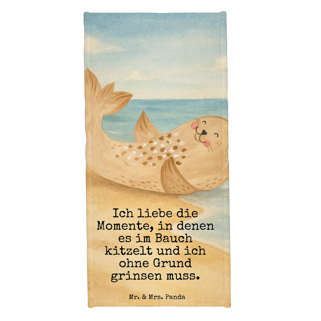 Badehandtuch Robbe Liegen Design Duschtuch, Badetuch, Strandtuch, Saunatuch, Kinder Handtuch, Tiermotive, Gute Laune, lustige Sprüche, Tiere, Robbe, Robben, Seehund, Strand, Meerestier, Ostsee, Nordsee, Lachen, Freude