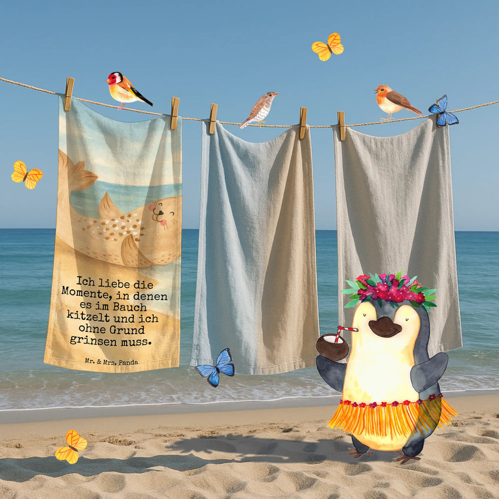 Badehandtuch Robbe Liegen Design Duschtuch, Badetuch, Strandtuch, Saunatuch, Kinder Handtuch, Tiermotive, Gute Laune, lustige Sprüche, Tiere, Robbe, Robben, Seehund, Strand, Meerestier, Ostsee, Nordsee, Lachen, Freude