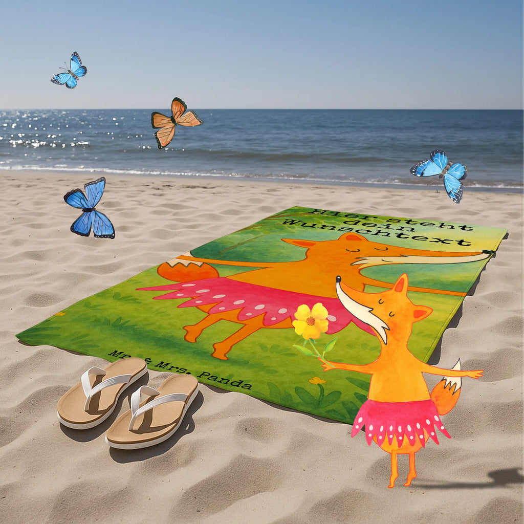 Personalized Bath Towel Fox ballerina Design Kinder Handtuch mit Namen, Personalisiertes Handtuch, Personalisiertes Badetuch, Duschtuch mit Namen, Strandtuch mit Namen, Saunatuch mit Namen, Badetuch mit Namen, Fuchs, Party, Einladung, Tanzen, Tänzerin, Füchsin, Geburtstag, Fuchs Spruch, Ballerina, Ballett, Füchse