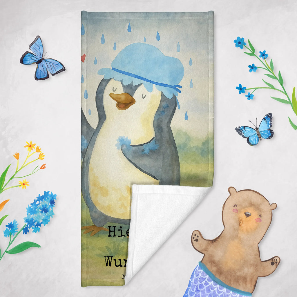 Spersonalizowany ręcznik kąpielowy Pingwin Prysznic Design Strandtuch mit Namen, Duschtuch mit Namen, Badetuch mit Namen, Saunatuch mit Namen, Kinder Handtuch mit Namen, Personalisiertes Badetuch, Personalisiertes Handtuch, Pinguin, duschen, Lebensmotto, Motivation, Pinguine, Dusche, Neustart, glücklich sein, Neuanfang