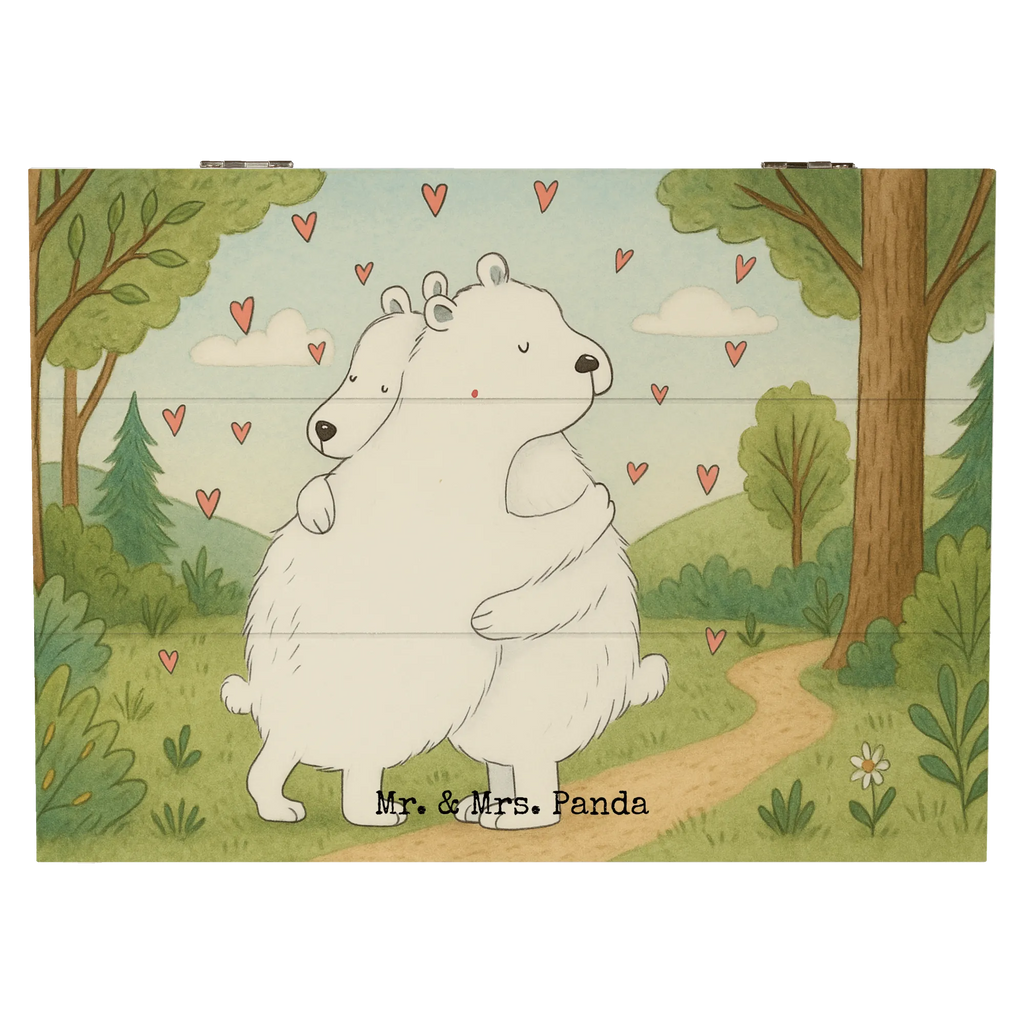 Wooden chest Icebear Embrace Design Truhe, Kiste, Geschenkbox, Erinnerungsbox, Aufbewahrungsbox, Schatzkiste, Holzkiste, Erinnerungskiste, XXL, Schatulle, Dekokiste, Geschenkdose, Tiermotive, Gute Laune, lustige Sprüche, Tiere