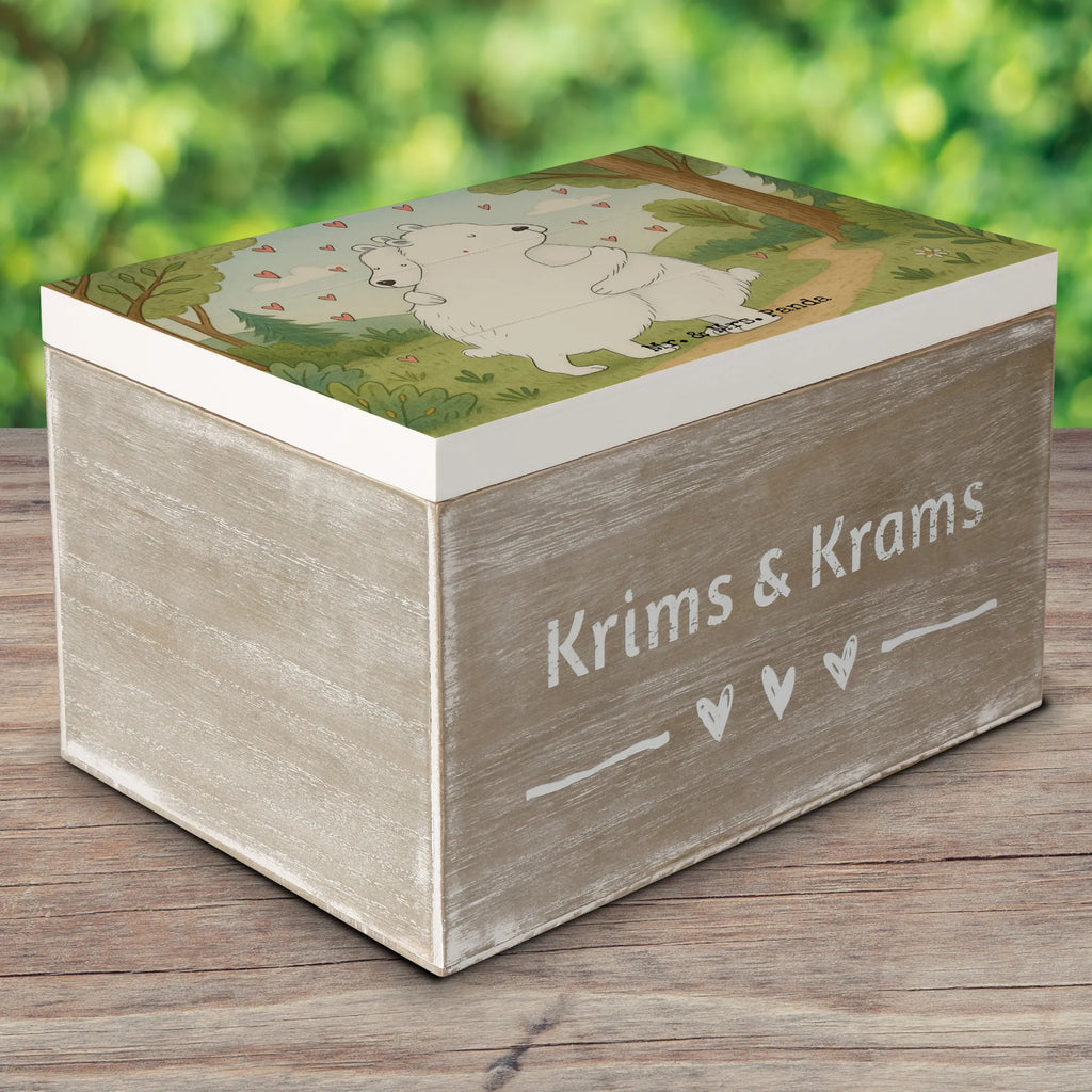 Wooden chest Icebear Embrace Design Truhe, Kiste, Geschenkbox, Erinnerungsbox, Aufbewahrungsbox, Schatzkiste, Holzkiste, Erinnerungskiste, XXL, Schatulle, Dekokiste, Geschenkdose, Tiermotive, Gute Laune, lustige Sprüche, Tiere