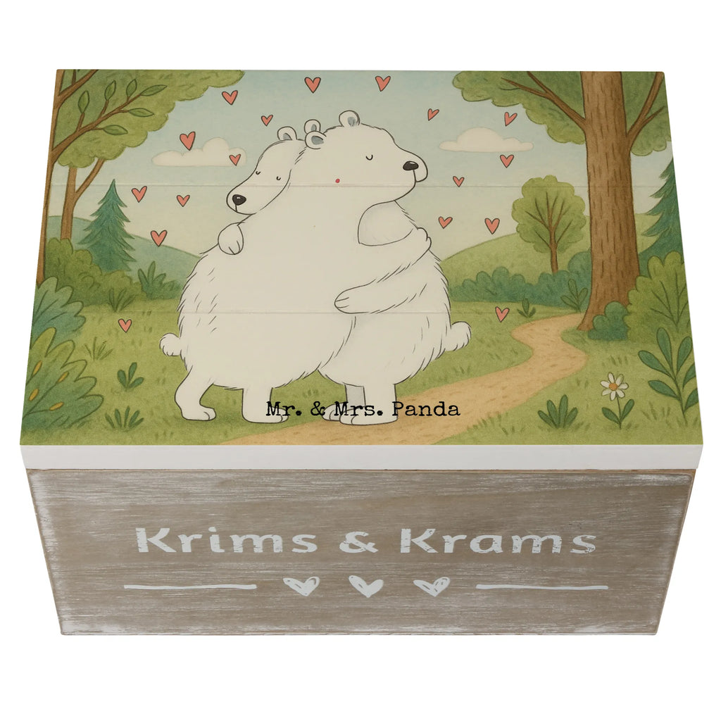 Wooden chest Icebear Embrace Design Truhe, Kiste, Geschenkbox, Erinnerungsbox, Aufbewahrungsbox, Schatzkiste, Holzkiste, Erinnerungskiste, XXL, Schatulle, Dekokiste, Geschenkdose, Tiermotive, Gute Laune, lustige Sprüche, Tiere