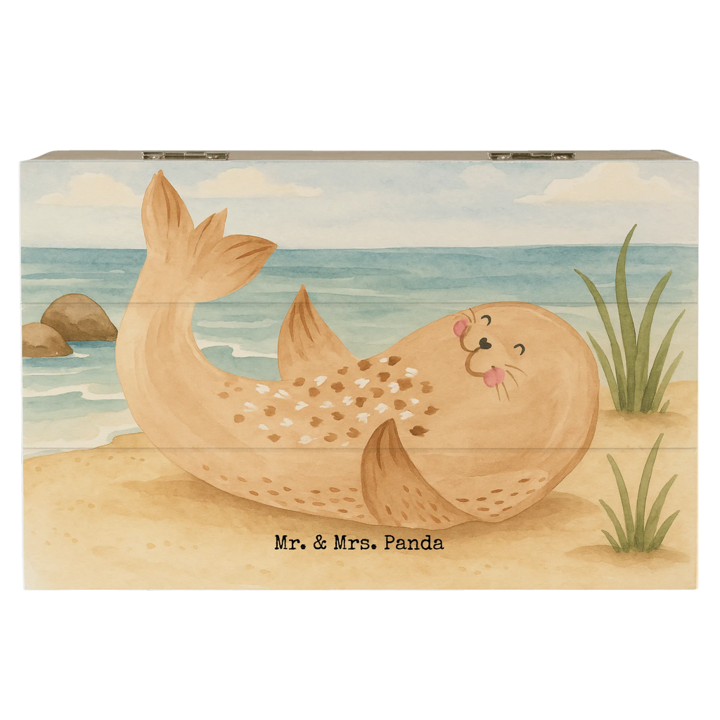 Holzkiste Robbe Liegen Design Holzkiste, Geschenkbox, XXL, Aufbewahrungsbox, Geschenkdose, Kiste, Schatzkiste, Erinnerungsbox, Dekokiste, Schatulle, Truhe, Erinnerungskiste, Tiermotive, Gute Laune, lustige Sprüche, Tiere, Lachen, Nordsee, Robbe, Robben, Meerestier, Freude, Strand, Seehund, Ostsee