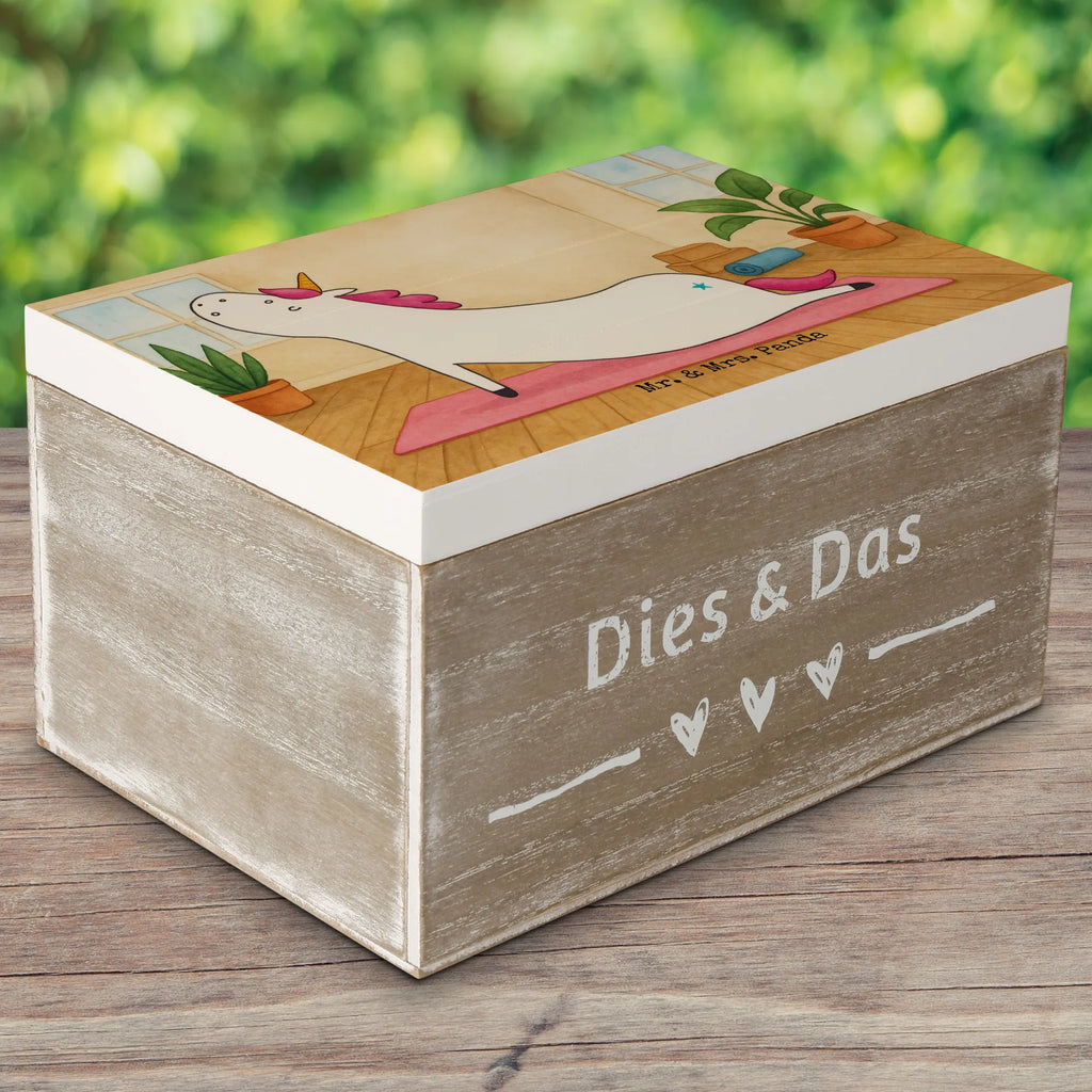 Holzkiste Einhorn Yoga Design Schatulle, Erinnerungsbox, Truhe, Schatzkiste, Geschenkdose, Erinnerungskiste, Kiste, Aufbewahrungsbox, Dekokiste, XXL, Holzkiste, Geschenkbox, Einhorn, Einhörner, Einhorn Deko, Unicorn, Achtsamkeit, Namaste, Joga, Yoga, süß, Yogamatte, lustig, Sport, Entspannung, witzig