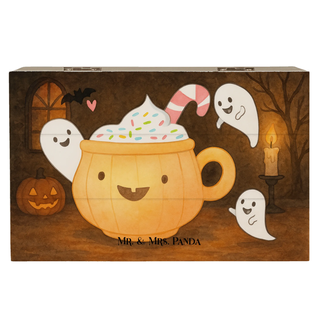 Skrzynia drewniana Kawa Duch Design Erinnerungskiste, Erinnerungsbox, Schatzkiste, Kiste, Aufbewahrungsbox, Dekokiste, Holzkiste, Truhe, Geschenkbox, Geschenkdose, XXL, Schatulle, Halloween, Deko, Martinssingen, Dekoration, Geschenke, Schenken, Süßes sonst gibt's saures, Halloween Deko, Pumpkin spiced Latte, Kaffee, Gespenst, Trick or Treat