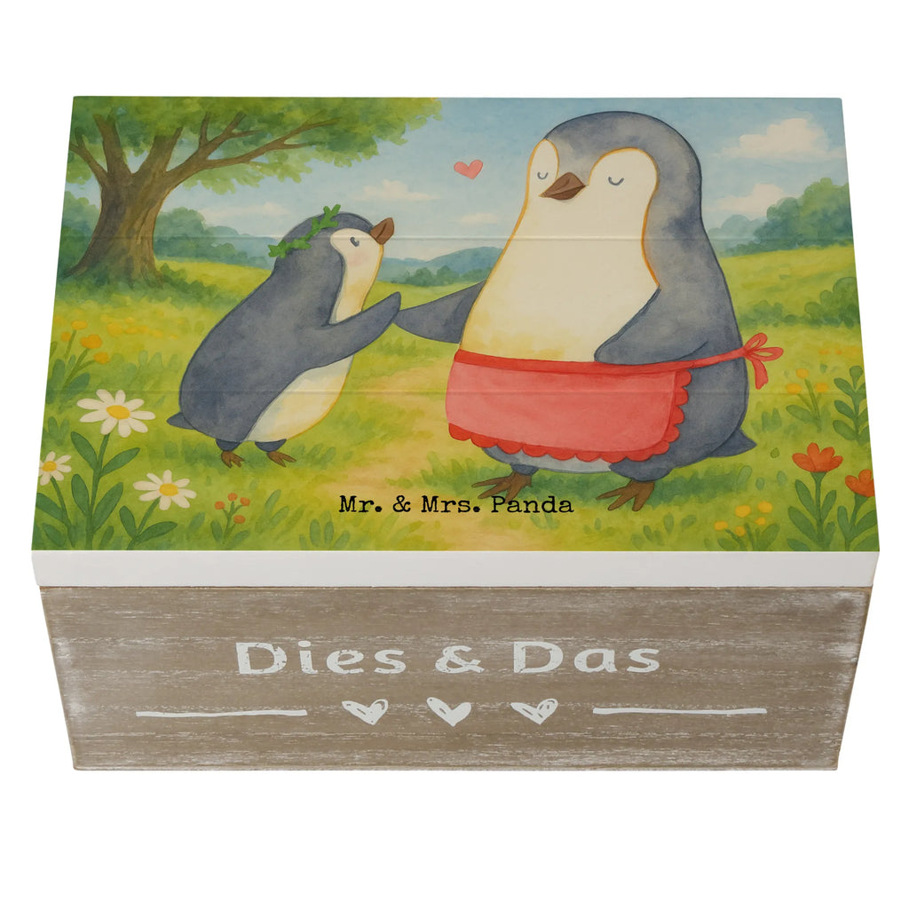 Holzkiste Pinguin mit Kind Design Aufbewahrungsbox, Dekokiste, XXL, Erinnerungskiste, Holzkiste, Erinnerungsbox, Truhe, Geschenkdose, Schatulle, Geschenkbox, Kiste, Schatzkiste, Familie, Vatertag, Muttertag, Bruder, Schwester, Mama, Papa, Oma, Opa, Mutti, Mami, Geburststag, Mutter, Geschenk