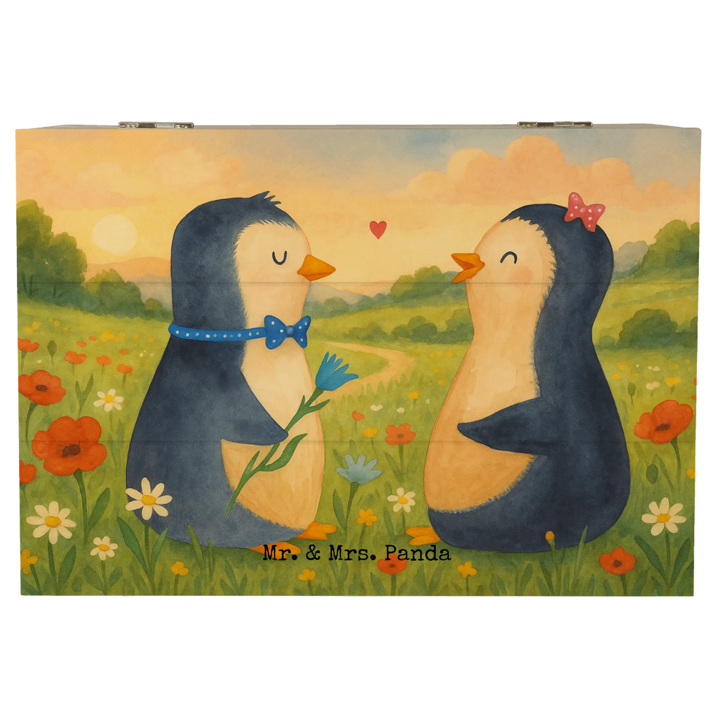 Skrzynia drewniana Pingwin para Design Geschenkdose, Truhe, Geschenkbox, XXL, Dekokiste, Schatulle, Schatzkiste, Aufbewahrungsbox, Kiste, Holzkiste, Erinnerungskiste, Erinnerungsbox, Pinguin, große Liebe, Liebesbeweis, Liebe, Hochzeitstag, Traumpaar, Hochzeit, Liebesgeschenk, Liebespaar, Hochzeitsgeschenk, Pinguine, Jahrestag, Verlobung