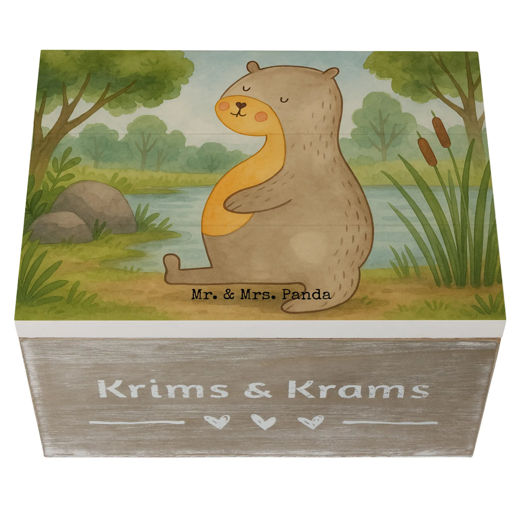 Skrzynia drewniana wydra brzuch Design Erinnerungsbox, Truhe, Schatzkiste, Kiste, Aufbewahrungsbox, Schatulle, Erinnerungskiste, Geschenkdose, Holzkiste, Dekokiste, Geschenkbox, XXL, Otter, Fischotter, Seeotter, Otter Seeotter See Otter