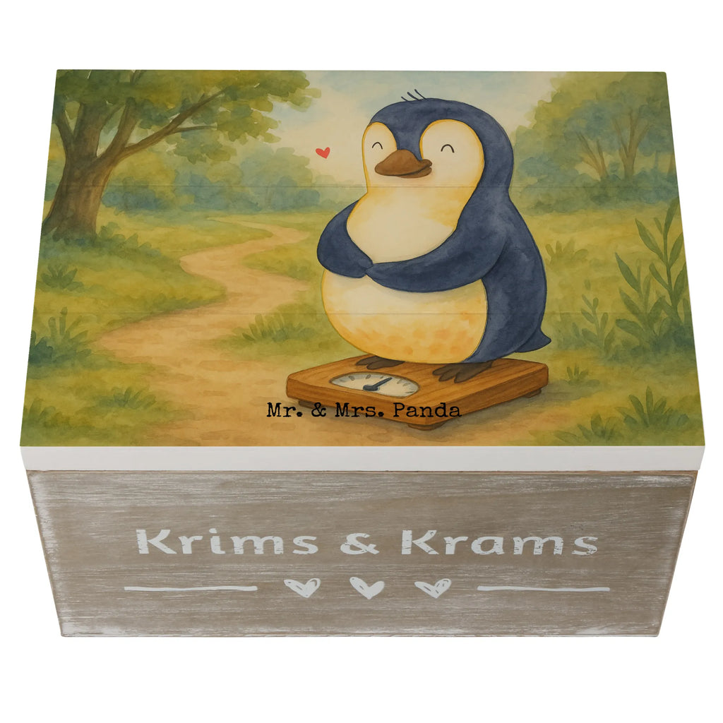 Wooden chest Penguin diet Design XXL, Geschenkbox, Erinnerungskiste, Holzkiste, Schatzkiste, Geschenkdose, Erinnerungsbox, Dekokiste, Truhe, Kiste, Aufbewahrungsbox, Schatulle, Pinguin, Gewicht, Körperliebe, Pinguine, Selbstrespekt, Abspecken, Motivation, Diät, Selbstliebe, Abnehmen