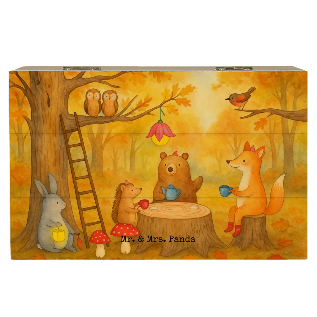 Wooden chest forest animals picnic Design Kiste, Geschenkbox, Truhe, Dekokiste, Schatulle, Holzkiste, Schatzkiste, XXL, Erinnerungskiste, Erinnerungsbox, Aufbewahrungsbox, Geschenkdose, Tiermotive, Gute Laune, lustige Sprüche, Tiere, Igel, Waldtiere, Picknick, Wald, Hase, Fuchs, Maus, Eichhörnchen