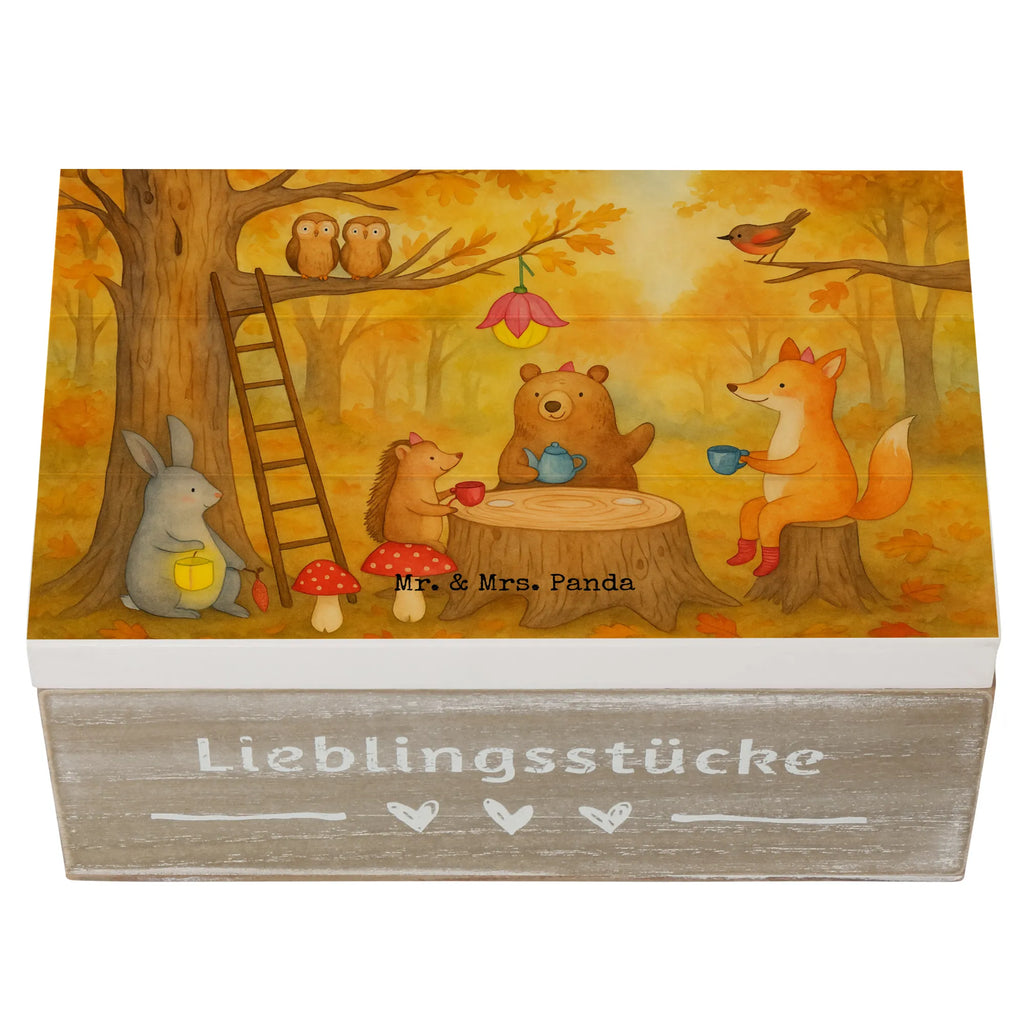 Wooden chest forest animals picnic Design Kiste, Geschenkbox, Truhe, Dekokiste, Schatulle, Holzkiste, Schatzkiste, XXL, Erinnerungskiste, Erinnerungsbox, Aufbewahrungsbox, Geschenkdose, Tiermotive, Gute Laune, lustige Sprüche, Tiere, Igel, Waldtiere, Picknick, Wald, Hase, Fuchs, Maus, Eichhörnchen