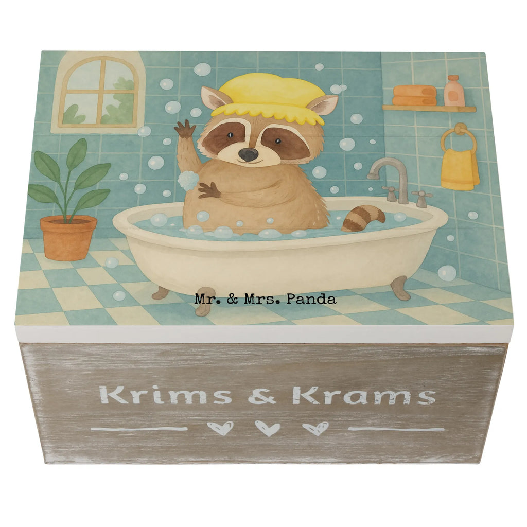 Wooden chest Raccoon Design Schatzkiste, Geschenkbox, Geschenkdose, Erinnerungsbox, Dekokiste, Kiste, XXL, Holzkiste, Erinnerungskiste, Truhe, Aufbewahrungsbox, Schatulle, Tiermotive, Gute Laune, lustige Sprüche, Tiere, Fröhlich, Waschbär, Seifenblasen, Tagträumen, waschen, Plan