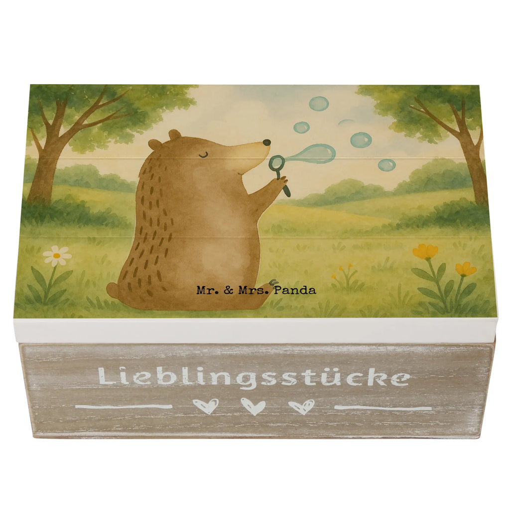 Wooden chest bear soap bubbles Design Holzkiste, Kiste, Schatzkiste, Truhe, Schatulle, XXL, Erinnerungsbox, Erinnerungskiste, Dekokiste, Aufbewahrungsbox, Geschenkbox, Geschenkdose, Bär, Teddy, Teddybär, Seifenblasen Bär Lustig Sein Glücklich Traurig Happy