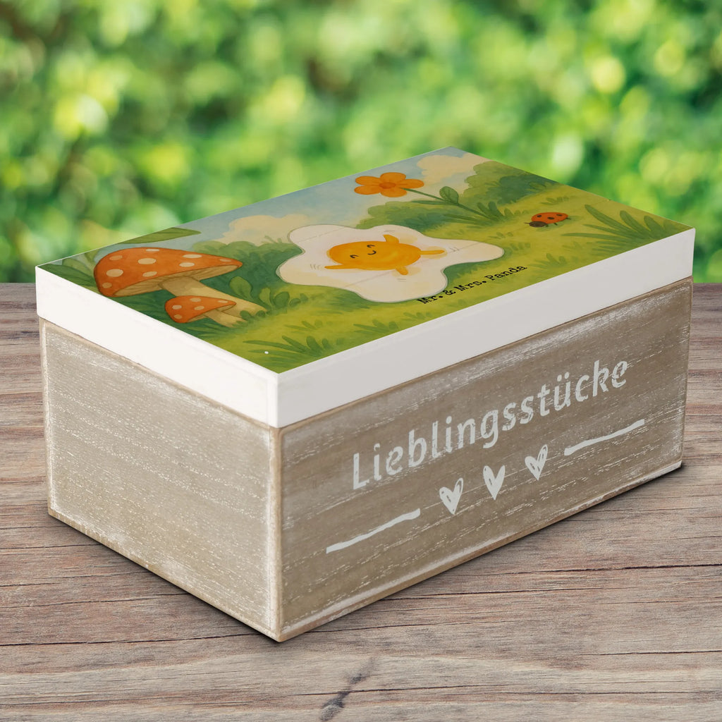 Holzkiste Spiegelei Ei Design Aufbewahrungsbox, Erinnerungsbox, Schatulle, Truhe, Geschenkdose, Holzkiste, Erinnerungskiste, Kiste, Geschenkbox, Schatzkiste, XXL, Dekokiste, Tiermotive, Gute Laune, lustige Sprüche, Tiere, Glücklich, Tag, Ei, Spiegelei, Schön, Liebe