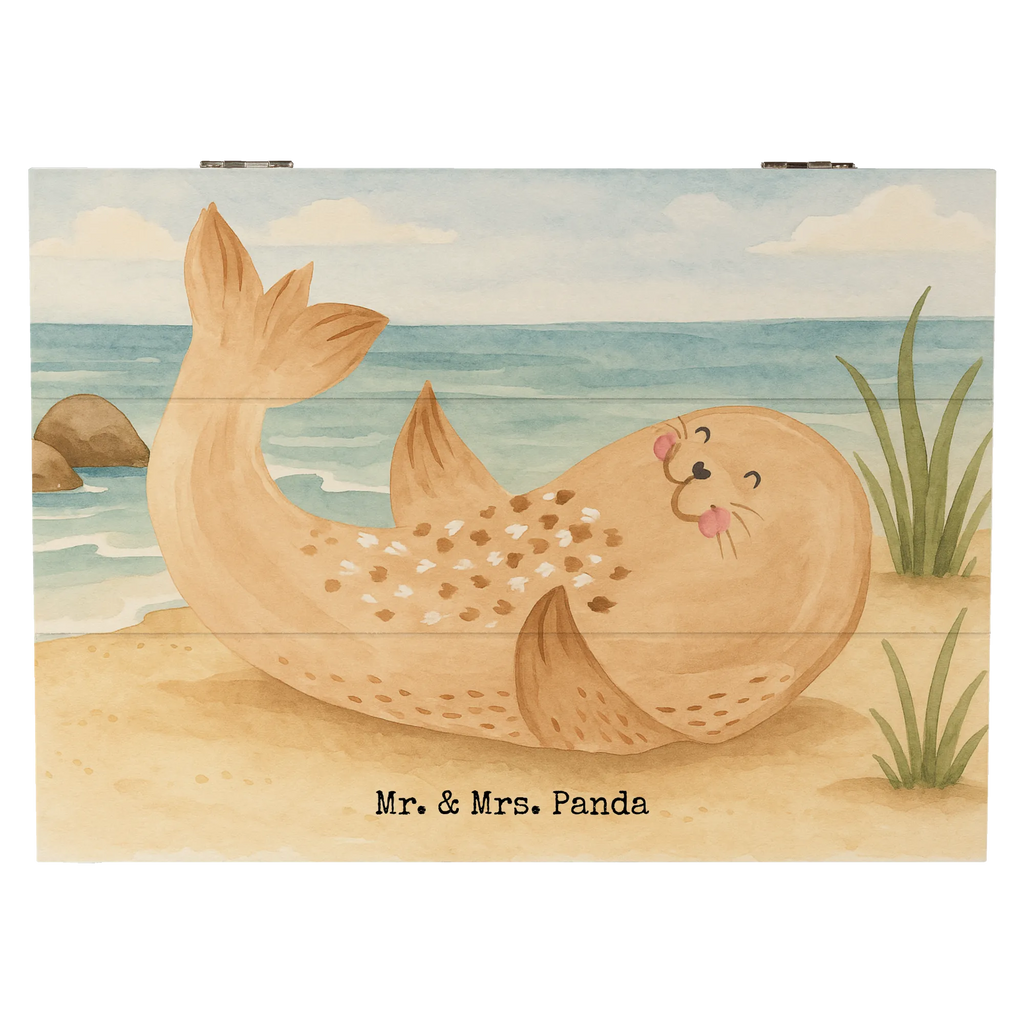 Holzkiste Robbe Liegen Design Holzkiste, Geschenkbox, XXL, Aufbewahrungsbox, Geschenkdose, Kiste, Schatzkiste, Erinnerungsbox, Dekokiste, Schatulle, Truhe, Erinnerungskiste, Tiermotive, Gute Laune, lustige Sprüche, Tiere, Lachen, Nordsee, Robbe, Robben, Meerestier, Freude, Strand, Seehund, Ostsee