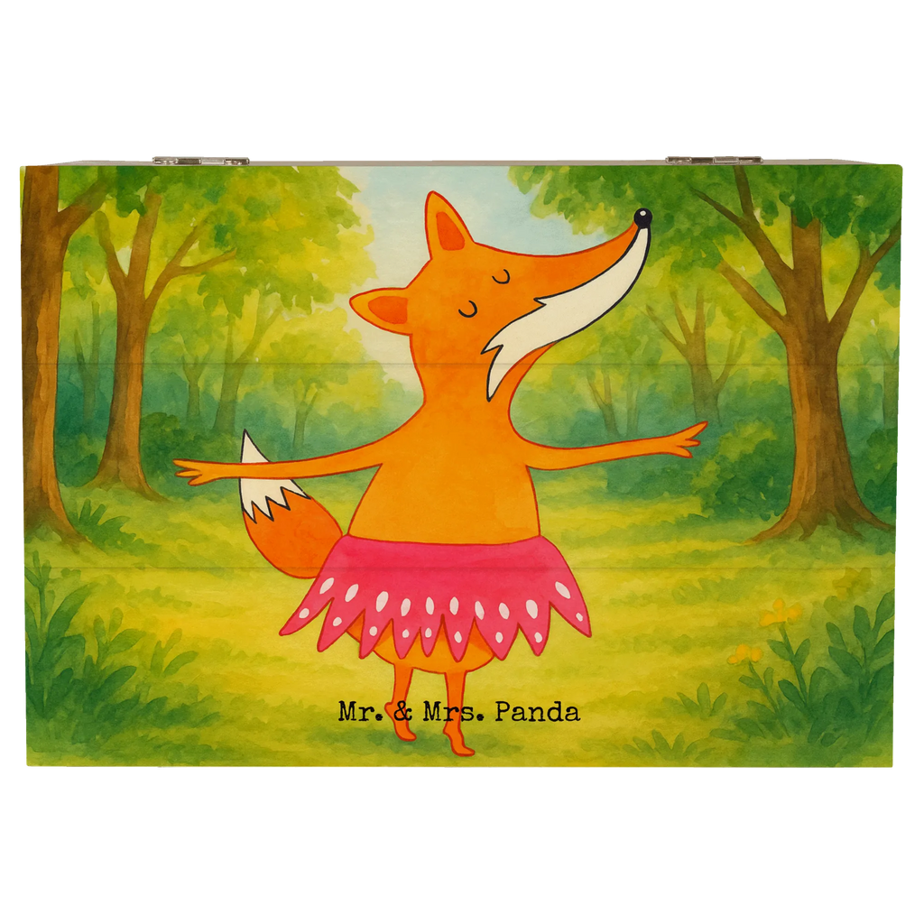 Holzkiste Fuchs Ballerina Design Truhe, Schatulle, Schatzkiste, Geschenkdose, Kiste, Geschenkbox, Aufbewahrungsbox, Holzkiste, XXL, Erinnerungsbox, Dekokiste, Erinnerungskiste, Fuchs, Füchse, Füchsin, Tänzerin, Fuchs Spruch, Geburtstag, Einladung, Ballerina, Ballett, Party, Tanzen