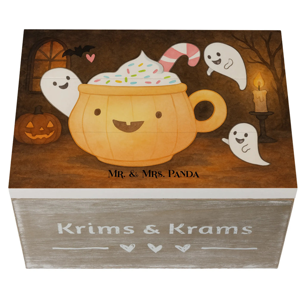 Skrzynia drewniana Kawa Duch Design Erinnerungskiste, Erinnerungsbox, Schatzkiste, Kiste, Aufbewahrungsbox, Dekokiste, Holzkiste, Truhe, Geschenkbox, Geschenkdose, XXL, Schatulle, Halloween, Deko, Martinssingen, Dekoration, Geschenke, Schenken, Süßes sonst gibt's saures, Halloween Deko, Pumpkin spiced Latte, Kaffee, Gespenst, Trick or Treat