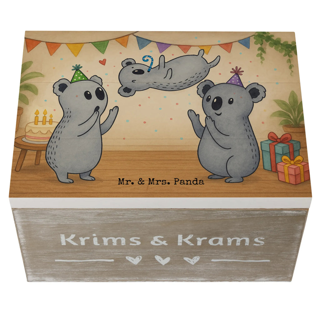 Wooden chest koalas Birthday Design Truhe, Erinnerungskiste, Erinnerungsbox, Geschenkbox, Aufbewahrungsbox, Kiste, Schatulle, Schatzkiste, XXL, Dekokiste, Holzkiste, Geschenkdose, Geburtstag, Geburtstagsgeschenk, Geschenk, Happy Birthday, Geburtstage, Koala, Geburtstagsfeier