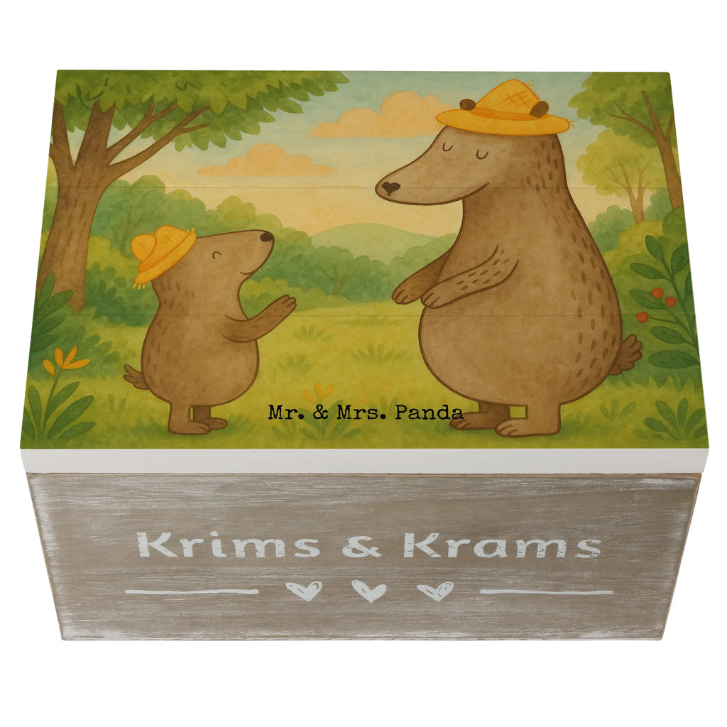 Holzkiste Bären mit Hut Design Schatzkiste, Erinnerungsbox, Erinnerungskiste, Geschenkdose, Schatulle, Geschenkbox, Truhe, Aufbewahrungsbox, Kiste, Dekokiste, XXL, Holzkiste, Familie, Vatertag, Muttertag, Bruder, Schwester, Mama, Papa, Oma, Opa, Vorbild, Söhne, Kind, Daddy, Paps, Vater, Family, Kinder, Bär, Lieblingsmensch, Sohn, Papi, Vater-Sohn, Dad, Bären