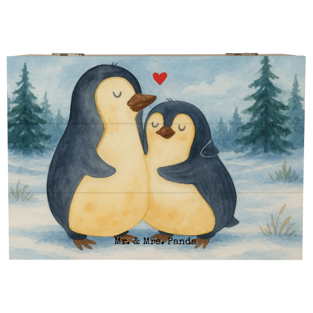 Skrzynia drewniana Pingwin przytulać Design Erinnerungsbox, Schatzkiste, Truhe, Geschenkdose, Geschenkbox, Dekokiste, Holzkiste, Kiste, Schatulle, XXL, Erinnerungskiste, Aufbewahrungsbox, Pinguin, Liebespaar, Hochzeitstag, Verlobung, Hochzeitsgeschenk, Liebe, Liebesbeweis, Liebesgeschenk, Jahrestag, Hochzeit