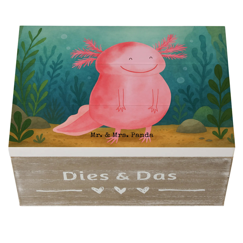 Wooden chest axolotl Happy Design Erinnerungsbox, Geschenkdose, Holzkiste, Schatulle, Erinnerungskiste, Dekokiste, Aufbewahrungsbox, Kiste, XXL, Schatzkiste, Truhe, Geschenkbox, Axolotl, Molch, Lurche, Lurch, Motivation, Axolot, Schwanzlurch, gute Laune