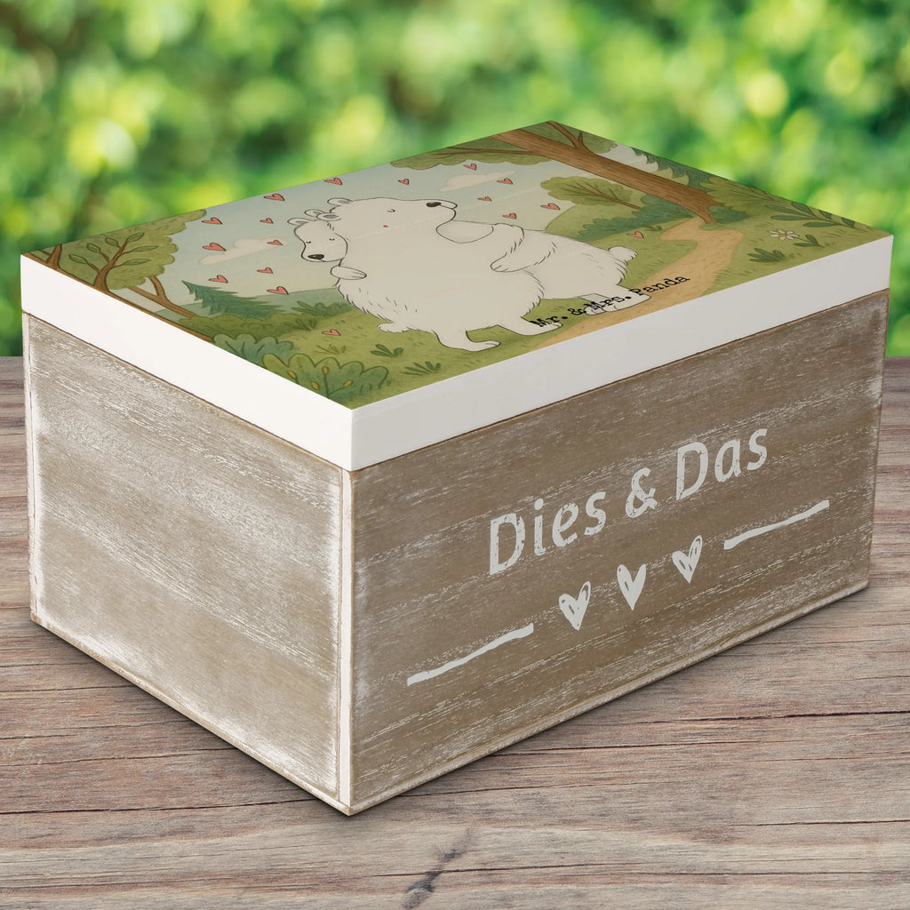 Wooden chest Icebear Embrace Design Truhe, Kiste, Geschenkbox, Erinnerungsbox, Aufbewahrungsbox, Schatzkiste, Holzkiste, Erinnerungskiste, XXL, Schatulle, Dekokiste, Geschenkdose, Tiermotive, Gute Laune, lustige Sprüche, Tiere