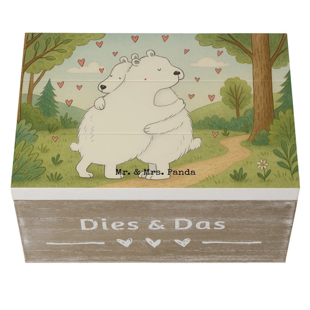 Wooden chest Icebear Embrace Design Truhe, Kiste, Geschenkbox, Erinnerungsbox, Aufbewahrungsbox, Schatzkiste, Holzkiste, Erinnerungskiste, XXL, Schatulle, Dekokiste, Geschenkdose, Tiermotive, Gute Laune, lustige Sprüche, Tiere