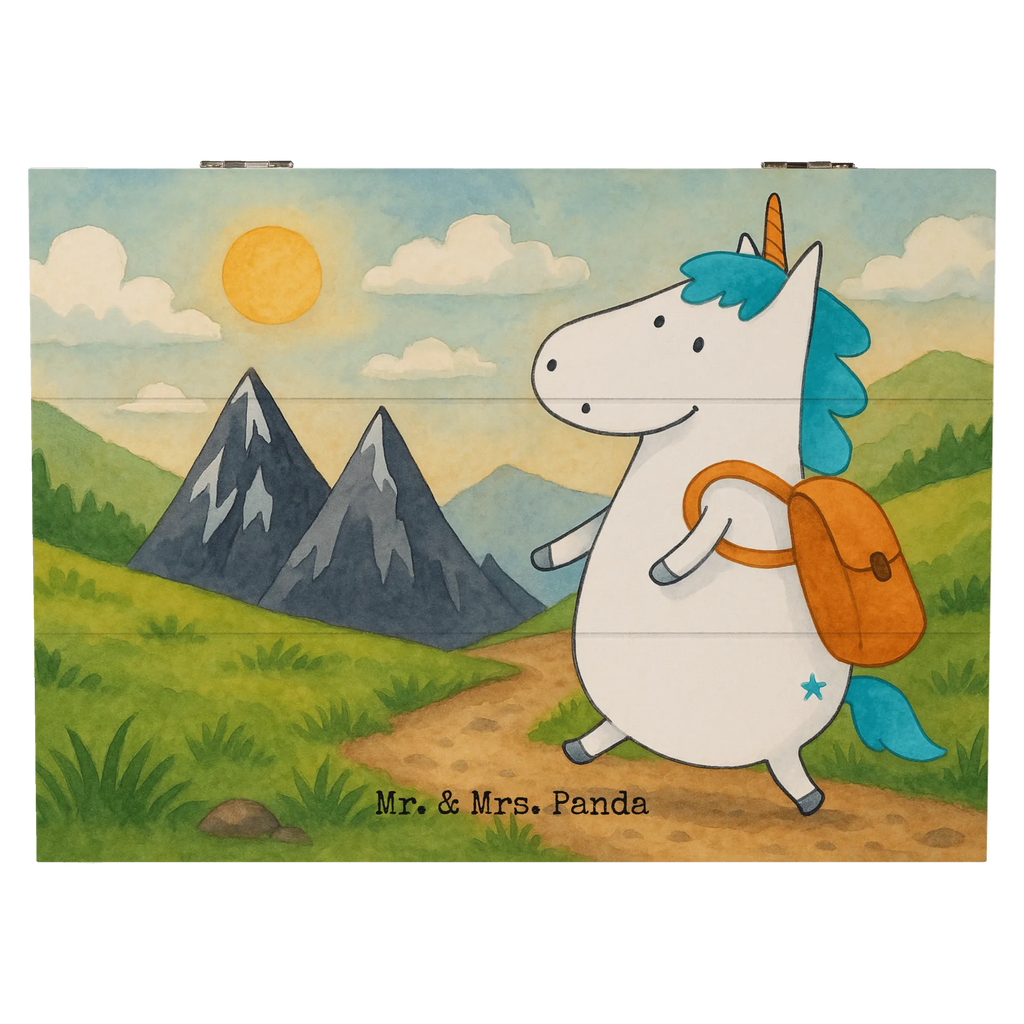 Skrzynia drewniana jednorożec alpinista Design Erinnerungsbox, Schatulle, Kiste, Schatzkiste, Erinnerungskiste, Truhe, Holzkiste, Dekokiste, Aufbewahrungsbox, Geschenkbox, XXL, Geschenkdose, Einhorn, Einhörner, Einhorn Deko, Unicorn, Abenteurer, Abenteuer, Weltenbummler, Bergsteiger, Weltreise, Reisen, Urlaub, Berge, Entdecker