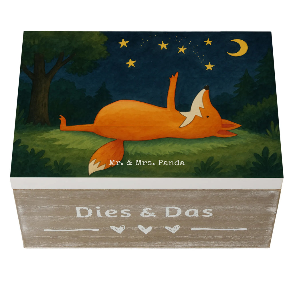 Holzkiste Fuchs Sterne Design Schatulle, Truhe, Geschenkbox, Aufbewahrungsbox, Erinnerungsbox, Schatzkiste, XXL, Erinnerungskiste, Geschenkdose, Kiste, Holzkiste, Dekokiste, Fuchs, Always Look on the Bright Side of Life, Füchse, tröstende Worte, Spruch positiv, Romantik, Spruch schön