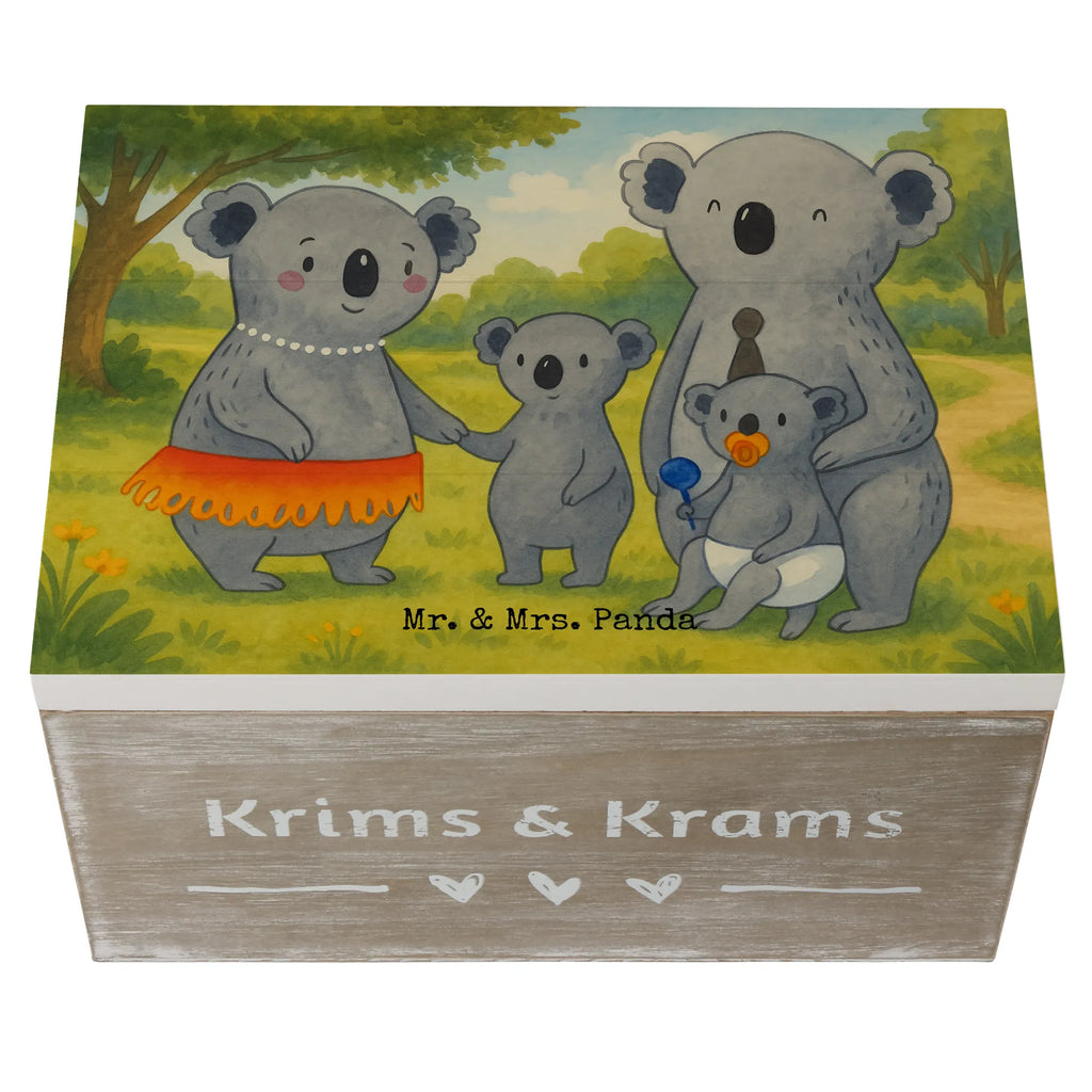 Wooden chest Koala Family Design Aufbewahrungsbox, Truhe, Kiste, Erinnerungskiste, XXL, Geschenkdose, Erinnerungsbox, Schatzkiste, Geschenkbox, Dekokiste, Holzkiste, Schatulle, Familie, Vatertag, Muttertag, Bruder, Schwester, Mama, Papa, Oma, Opa, Kinder, Familienleben, Koalas, Geschwister, Koala, Family