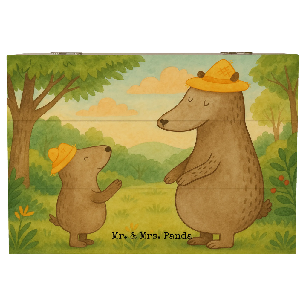 Holzkiste Bären mit Hut Design Schatzkiste, Erinnerungsbox, Erinnerungskiste, Geschenkdose, Schatulle, Geschenkbox, Truhe, Aufbewahrungsbox, Kiste, Dekokiste, XXL, Holzkiste, Familie, Vatertag, Muttertag, Bruder, Schwester, Mama, Papa, Oma, Opa, Vorbild, Söhne, Kind, Daddy, Paps, Vater, Family, Kinder, Bär, Lieblingsmensch, Sohn, Papi, Vater-Sohn, Dad, Bären
