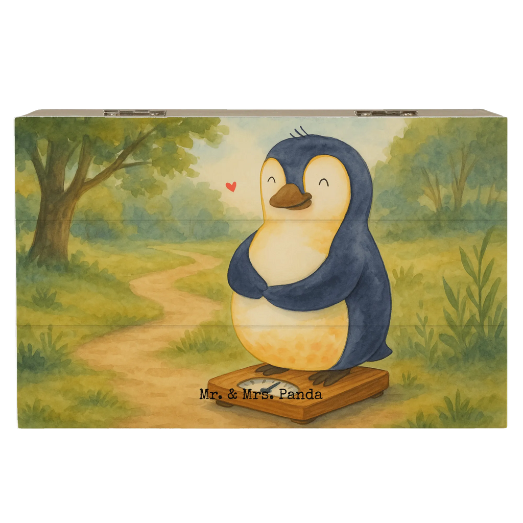 Wooden chest Penguin diet Design XXL, Geschenkbox, Erinnerungskiste, Holzkiste, Schatzkiste, Geschenkdose, Erinnerungsbox, Dekokiste, Truhe, Kiste, Aufbewahrungsbox, Schatulle, Pinguin, Gewicht, Körperliebe, Pinguine, Selbstrespekt, Abspecken, Motivation, Diät, Selbstliebe, Abnehmen