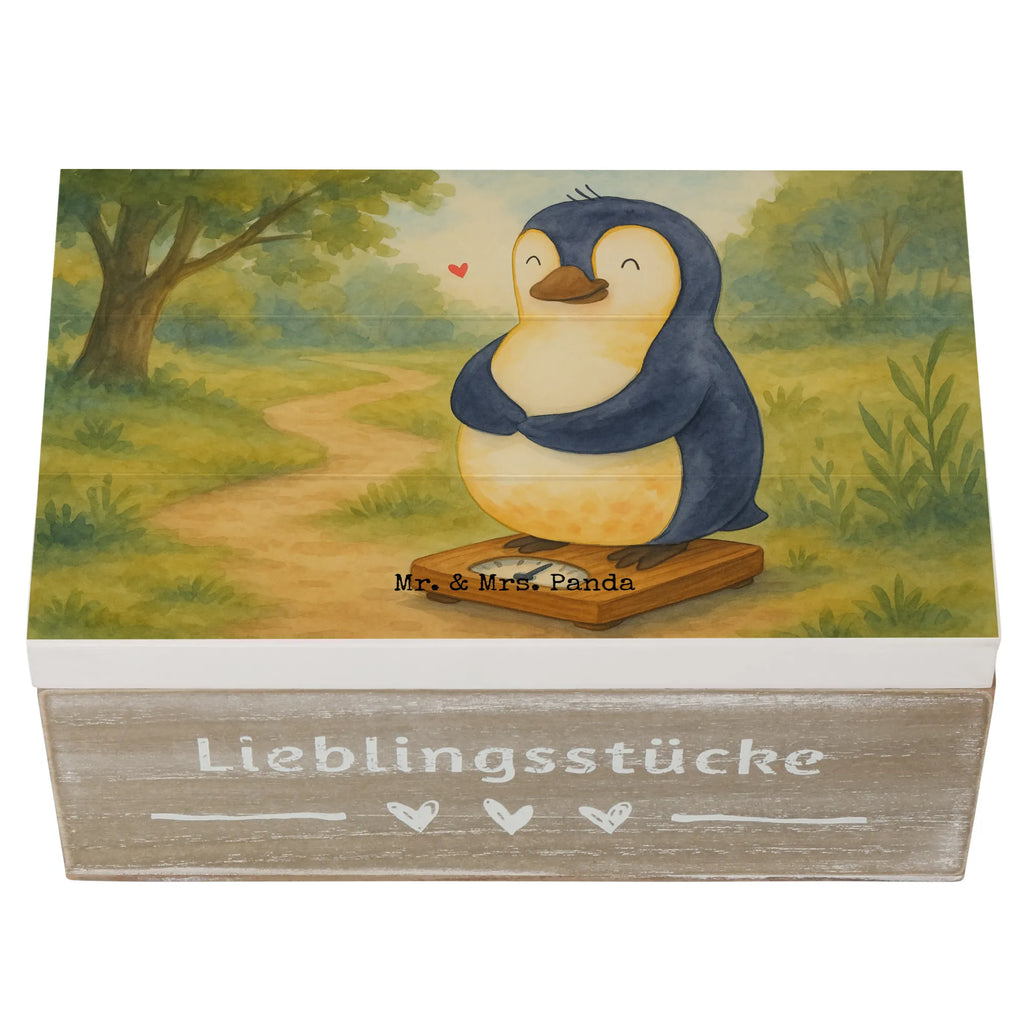Wooden chest Penguin diet Design XXL, Geschenkbox, Erinnerungskiste, Holzkiste, Schatzkiste, Geschenkdose, Erinnerungsbox, Dekokiste, Truhe, Kiste, Aufbewahrungsbox, Schatulle, Pinguin, Gewicht, Körperliebe, Pinguine, Selbstrespekt, Abspecken, Motivation, Diät, Selbstliebe, Abnehmen
