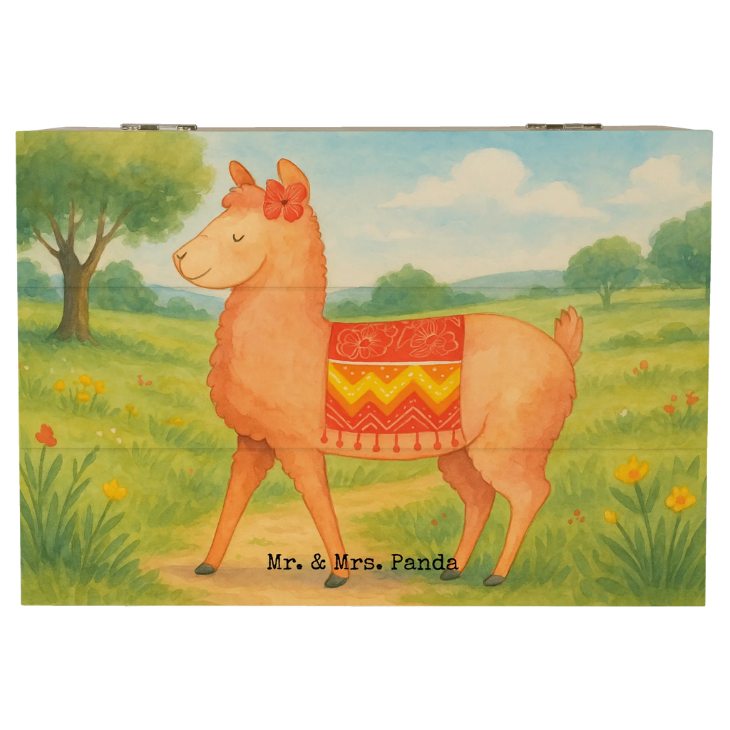 Holzkiste Alpaka Stolz Design XXL, Dekokiste, Geschenkdose, Erinnerungsbox, Schatzkiste, Truhe, Erinnerungskiste, Schatulle, Aufbewahrungsbox, Holzkiste, Kiste, Geschenkbox, Alpaka, Lama