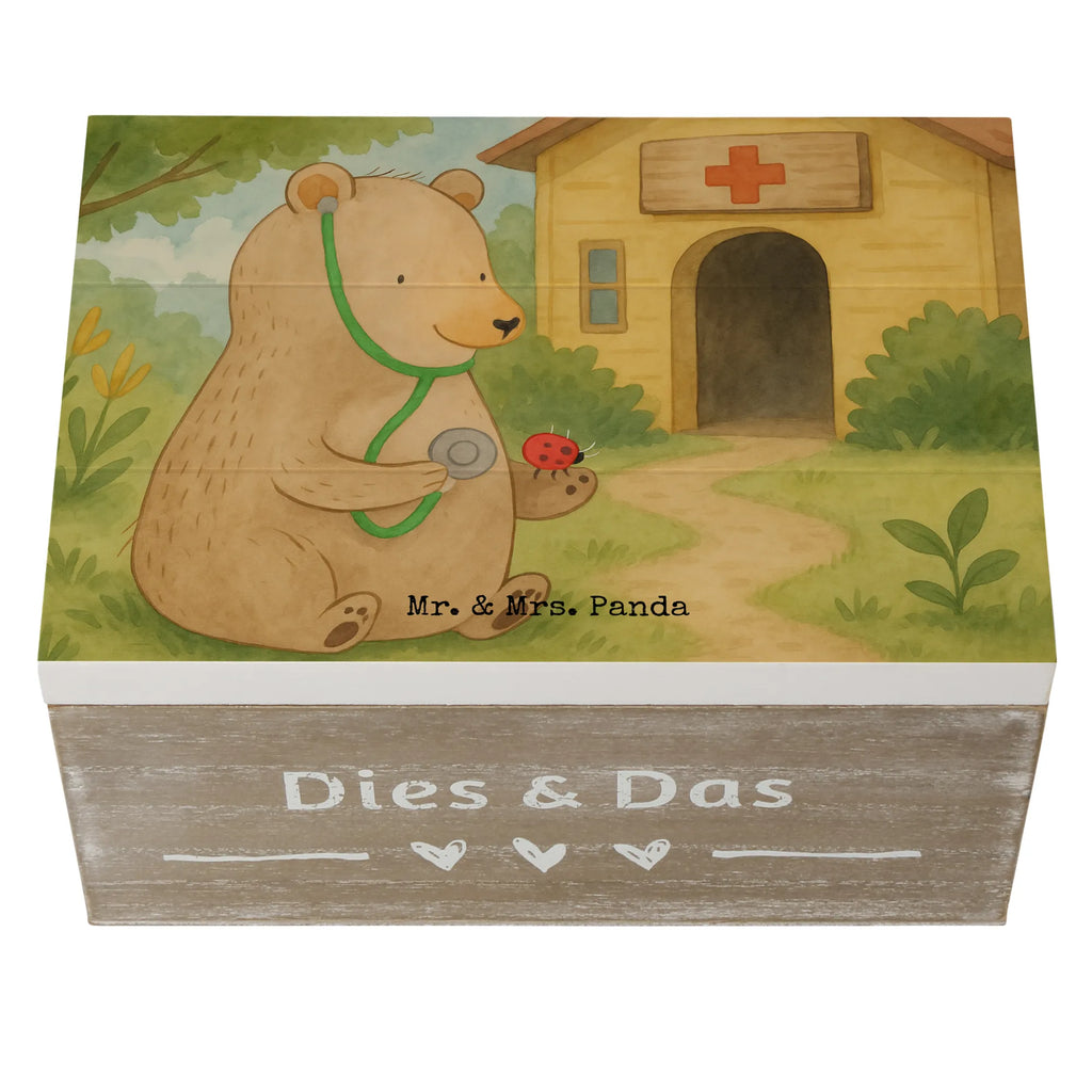Holzkiste Bär Arzt Design Holzkiste, Kiste, Schatzkiste, Truhe, Schatulle, XXL, Erinnerungsbox, Erinnerungskiste, Dekokiste, Aufbewahrungsbox, Geschenkbox, Geschenkdose, Bär, Teddy, Teddybär, Arzt, Ärztin, Doktor, Professor, Doktorin, Professorin
