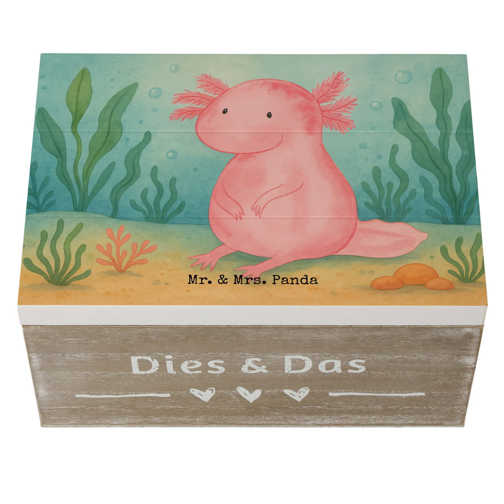 Holzkiste Axolotl Niedlich Design Geschenkdose, Kiste, Schatzkiste, Geschenkbox, Aufbewahrungsbox, Erinnerungskiste, Dekokiste, Erinnerungsbox, Truhe, XXL, Holzkiste, Schatulle, Axolotl, Molch, Axolot, Liebe, Freundin, Lebensstil, Weisheit, Lebensweisheit, vergnügt, zufrieden, fröhlich